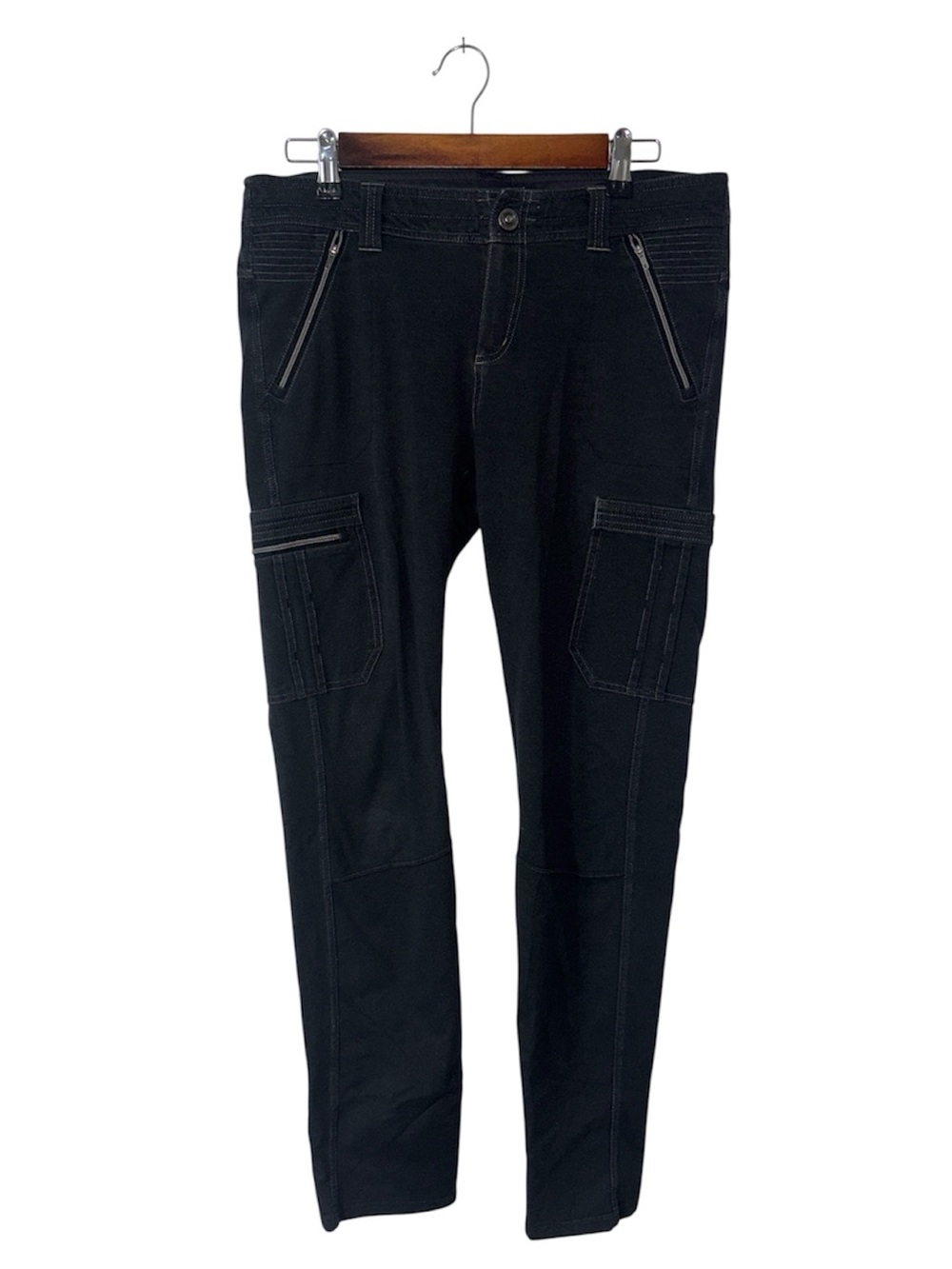 Kuhl Black Soft Cargo Pants Edgy Straight Leg Size 10